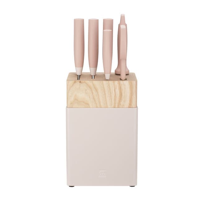7-pc, Knife block set, Pink